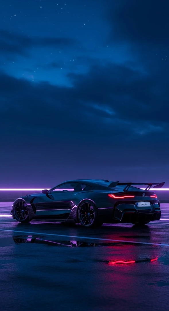 BMW Wallpaper 4K – Dunkler, futuristischer BMW als Ultra-HD Hintergrund fürs Handy