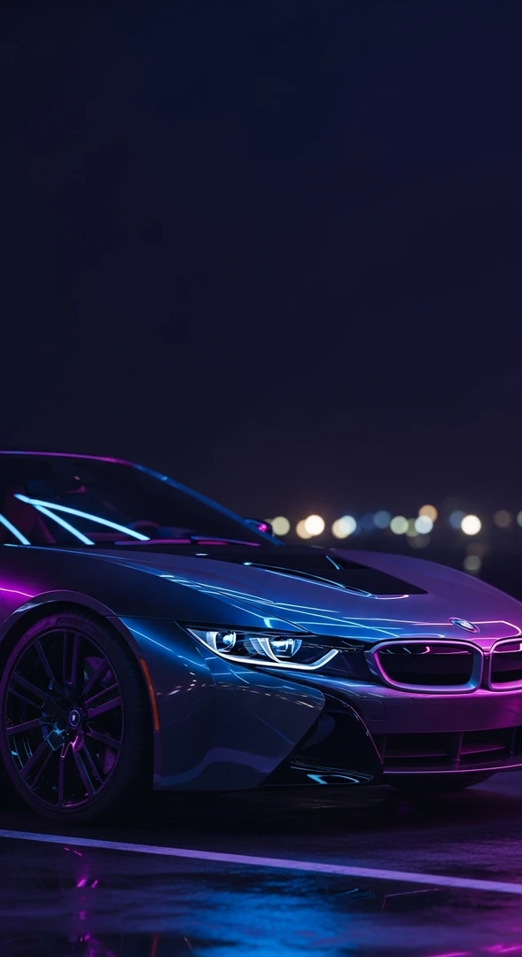 BMW Wallpaper 4K – Mystischer BMW bei Nacht als Handy Hintergrund