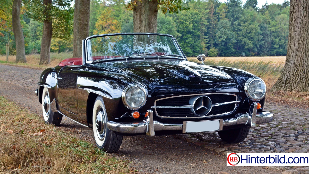 Mercedes 190 SL Oldtimer – Klassischer Roadster als - Hintergrundbild