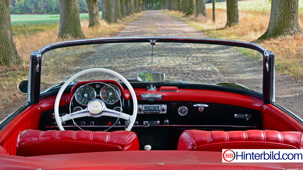 Roter Mercedes-Benz 190 SL Cabrio - Hintergrundbild
