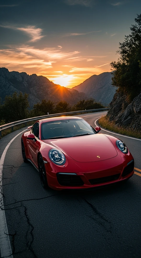 Roter Porsche 911 Wallpaper 4K – Hochwertige Hintergrundbilder fürs Handy