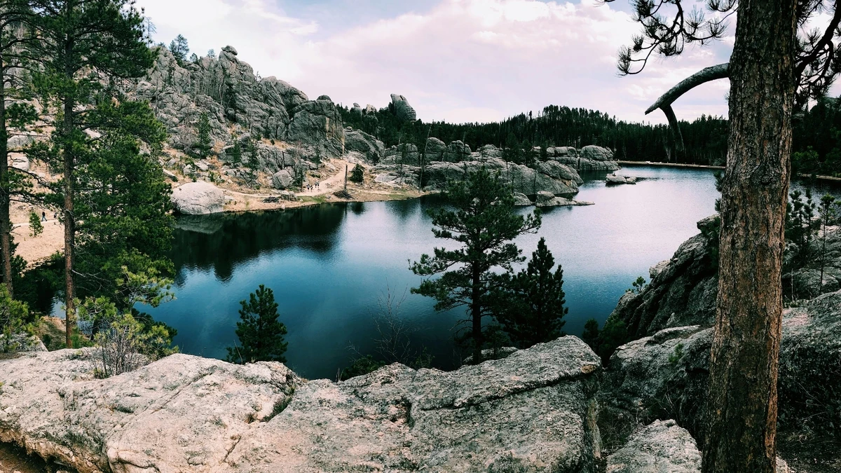 See Mit Grünen Laubbäumen