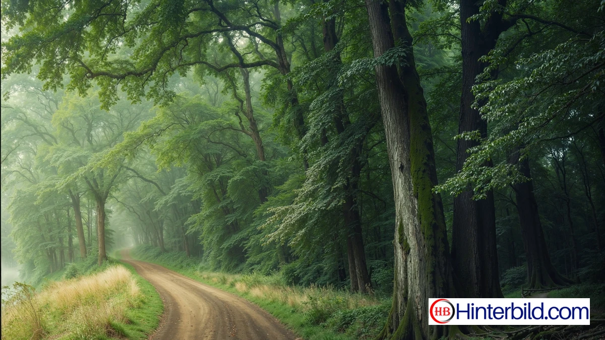 Waldweg im Grünen - Hintergrundbild