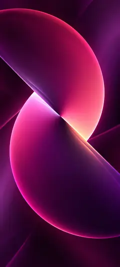 Abstraktes iPhone 18 Hintergrundbild mit pinken und violetten 3D-Formen, Neonlicht und dunklem Hintergrund für iPhone 18 wallpapers Pro und iPhone 18 Pro Max