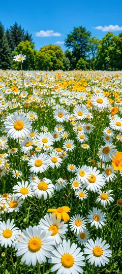 weiße gänseblümchen auf einer blühenden sommerwiese als blumen hintergrundbilder und kostenlose hintergrundbilder 4k für iphone.