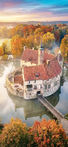 Burg Vischering Handy hintergrundbild: Goldener Herbst & Wasserburg
