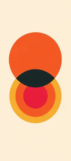 Cleane Hintergrundbilder mit minimalistischen Kreisen in Orange, Gelb und Rot auf hellem Hintergrund