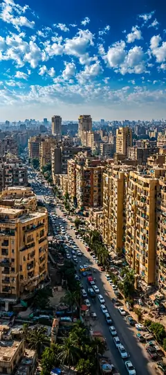 kairo stadtpanorama mit hohen gebäuden und blauem himmel als kairo hintergrundbilder und schöne stadt hintergrundbilder in 4k.