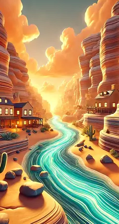 Luxus Canyon Landschaft mit Fluss als iPhone Wallpaper und Samsung Hintergrund in 4K Qualität