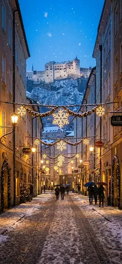 Eine Nacht voller Magie: Salzburg unter dem Sternenzelt als Handy-Wallpaper