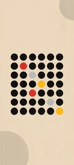 minimalistisches geometrisches design mit schwarzen punkten und farbigen akzenten als schöne hintergrundbilder und minimalistische hintergrundbilder in 4k.