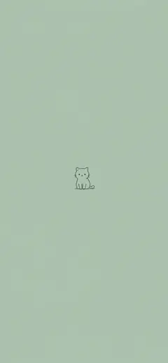 minimalistische kleine katze auf grünem hintergrund als süßes iphone hintergrundbilder und minimalistische hintergrundbilder motiv in 4k.