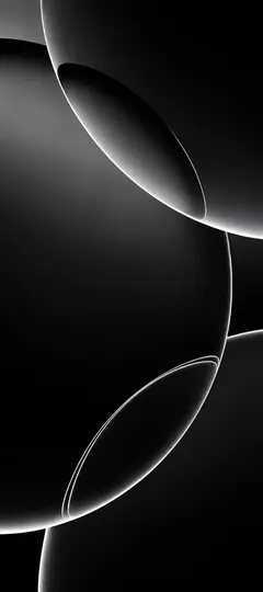 Schwarzes iPhone Hintergrundbild mit abstrakten Formen, feinen weißen Lichtlinien und elegantem dunklem Design.