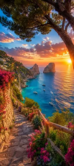 mediterrane küstenlandschaft mit türkisblauem meer und sonnenuntergang als sommer hintergrundbilder und schöne hintergrundbilder in 4k.