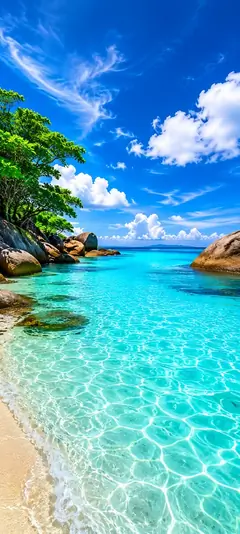 tropischer strand mit türkisblauem wasser als sommer hintergrundbilder und kostenlose hintergrundbilder 4k für iphone.