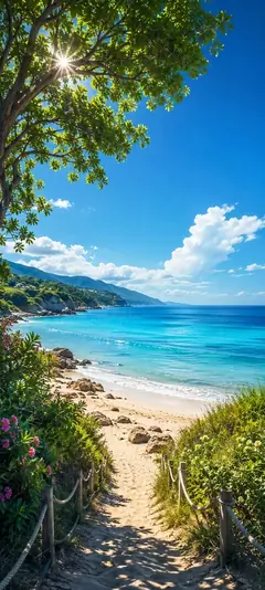 sommer strand mit türkisblauem meer als sommer hintergrundbilder und kostenlose hintergrundbilder 4k für iphone.