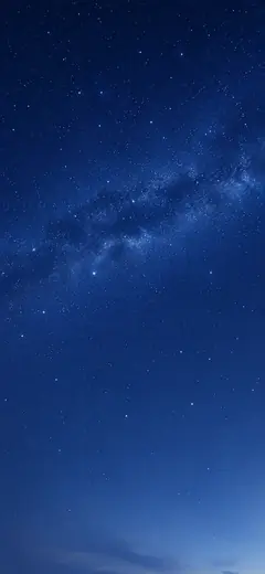 dunkler sternenhimmel mit milchstraße und blauem nachthimmel als ruhige iphone hintergrundbilder und galaxy hintergrundbilder in 4k.