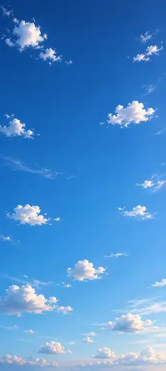 Ästhetisches WhatsApp Hintergrundbild mit blauem Himmel und weißen Wolken für iPhone und Android
