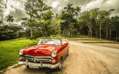 Klassischer roter Wagen
