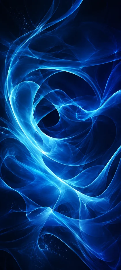 Blaues abstraktes Hintergrundbild mit leuchtenden Lichtlinien für Handy