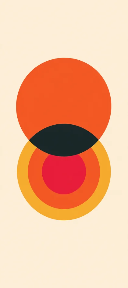 Cleane Hintergrundbilder mit minimalistischen Kreisen in Orange, Gelb und Rot auf hellem Hintergrund