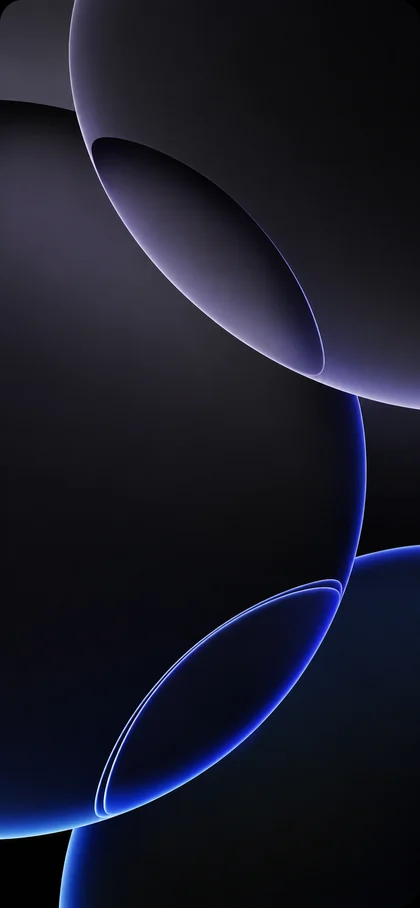 dunkles blaues iphone hintergrundbild mit abstrakten formen und leuchtenden linien, modernes amoled hintergrundbilder motiv in 4k.