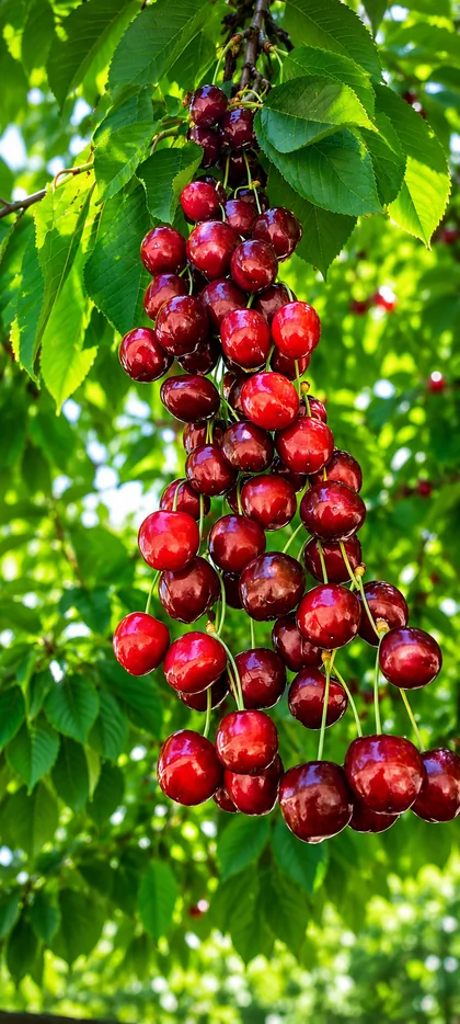 reife rote kirschen am baum mit grünen blättern als kirschen hintergrundbilder und schöne sommer hintergrundbilder in 4k.