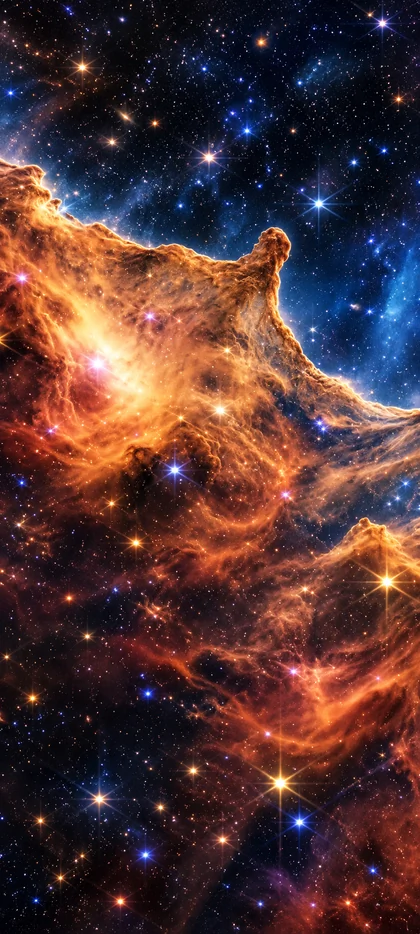Leuchtender Weltraumnebel mit Sternen – iPhone 18 Hintergrundbilder