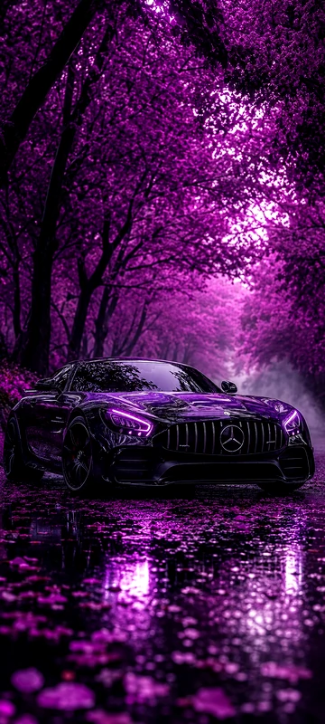 mercedes hintergrundbilder lila Atmosphäre in 4K.