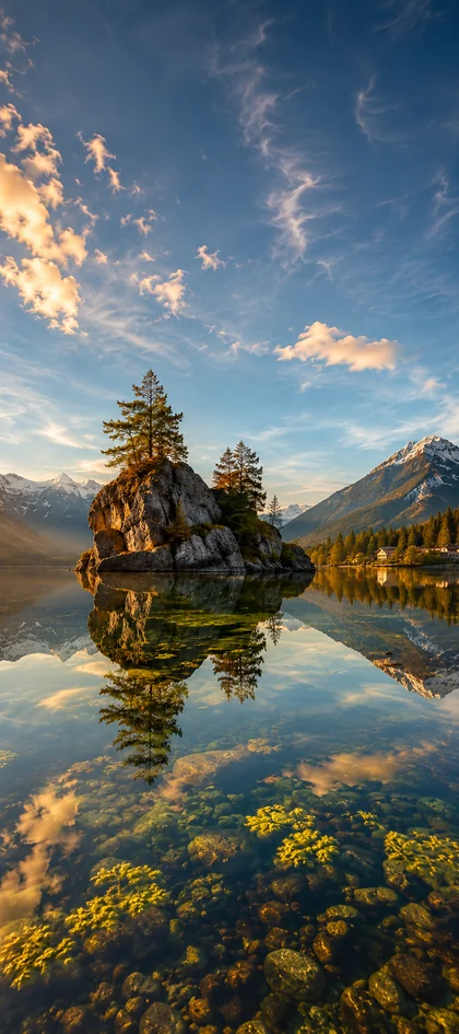 natur see hintergrundbild handy mit spiegelndem bergsee und bergen als iphone hintergrundbilder und natur hintergrundbilder in 4k.