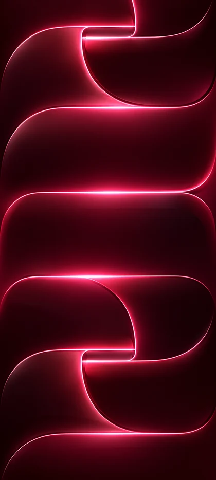 Rotes Neon-Design mit geschwungenen Formen – iPhone 18 Hintergrundbilder