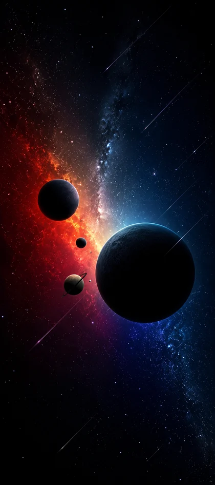 planeten vor einer leuchtenden galaxie im weltraum als weltraum hintergrundbilder und kostenlose handy hintergrundbilder 4k für iphone und samsung.