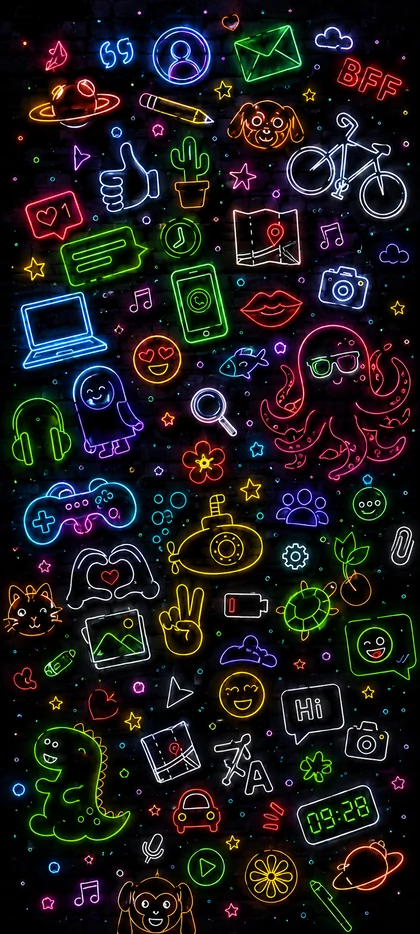 WhatsApp Hintergrundbilder Neon