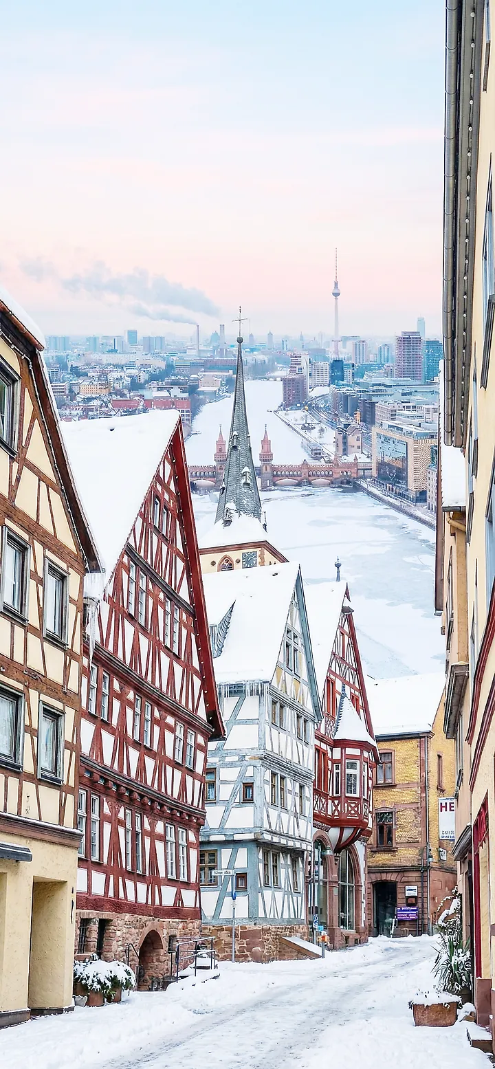 Berlin Handy Hintergrund: Fachwerk & Winterzauber als Hintergrundbild