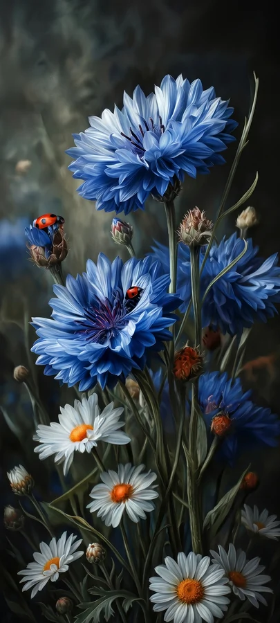 Blaue Kornblumen Hintergrundbild – Elegantes Blumen Wallpaper in 4K