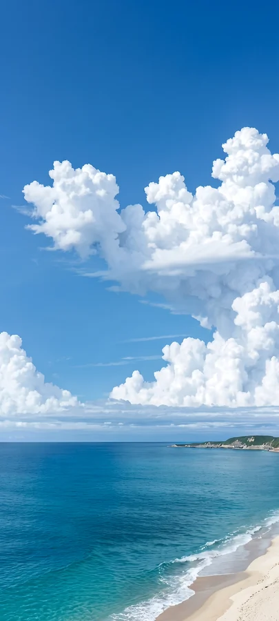 Blauer Ozean Wolken Hintergrundbild – Friedliches Meer Natur Wallpaper in 4K