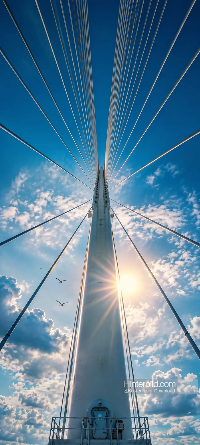 moderne seilbrücke unter blauem himmel als architektur hintergrundbilder und iphone hintergrundbilder in 4k.