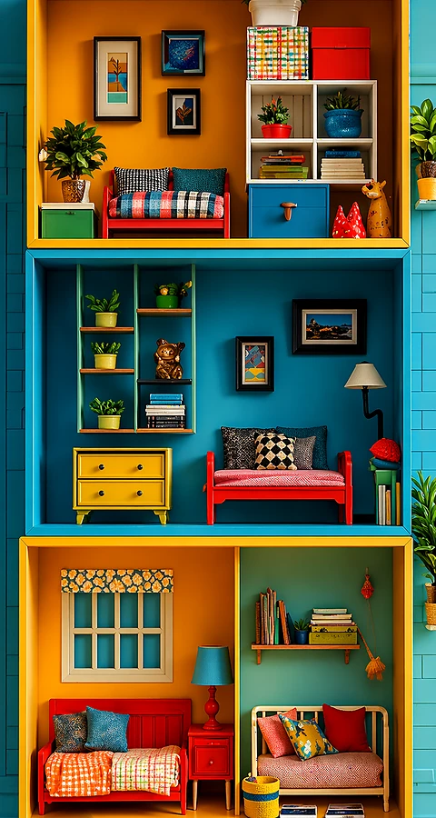 Bunte Hintergrundbilder iPhone – Kreatives Mini Zimmer Wallpaper 4K
