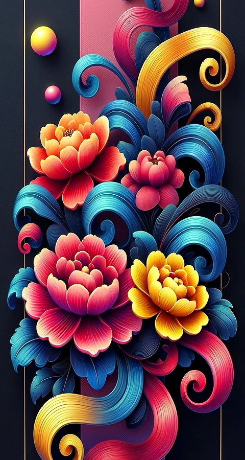 Dunkle Blumen Hintergrundbilder 4K – Elegantes Luxus Design
