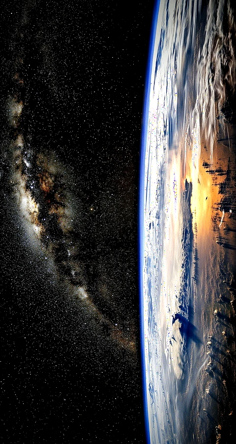 Erde aus dem Weltraum 4K Hintergrundbild mit Sternenhimmel