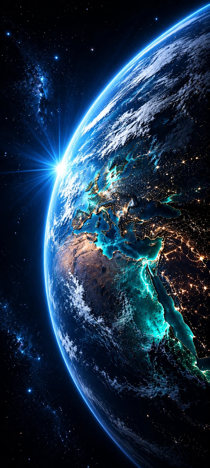 erde aus dem weltraum mit leuchtenden ozeanen als schwarz hintergrundbilder und kostenlose hintergrundbilder 4k für iphone.