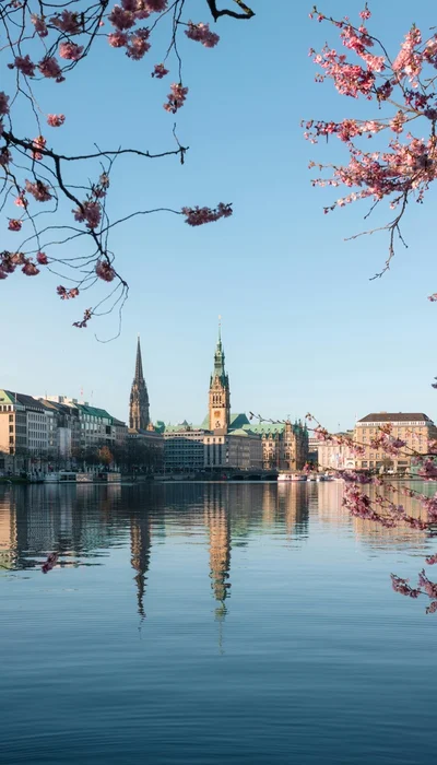 Hamburg vom Wasser – Beeindruckendes Handy Hintergrundbild