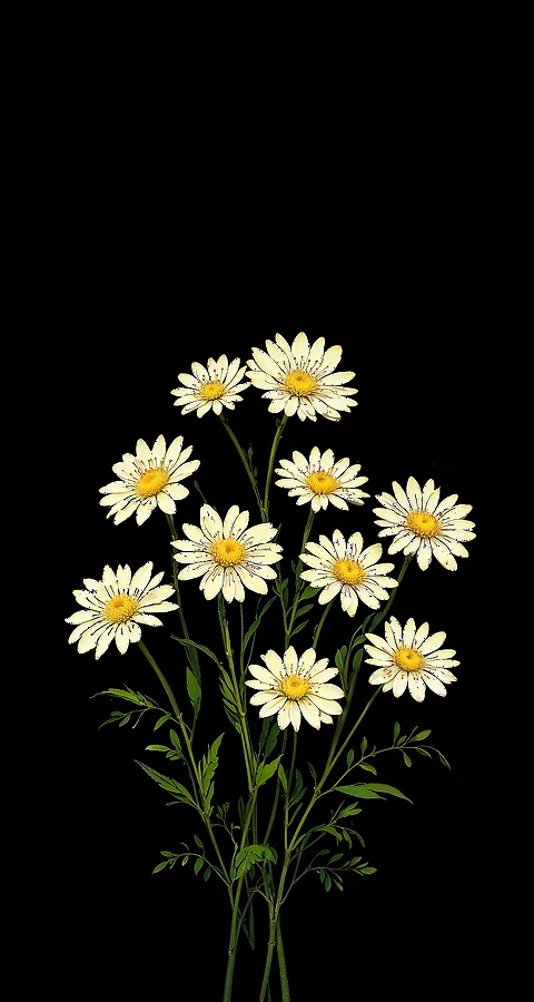 Hintergrundbilder iPhone – Blumen 4K auf schwarzem Hintergrund (Natur Design)