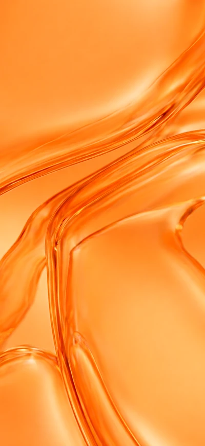 Abstraktes orangefarbenes Wallpaper mit fließenden Linien – minimalistisches Hintergrundbild für iPhone 17 in Orange