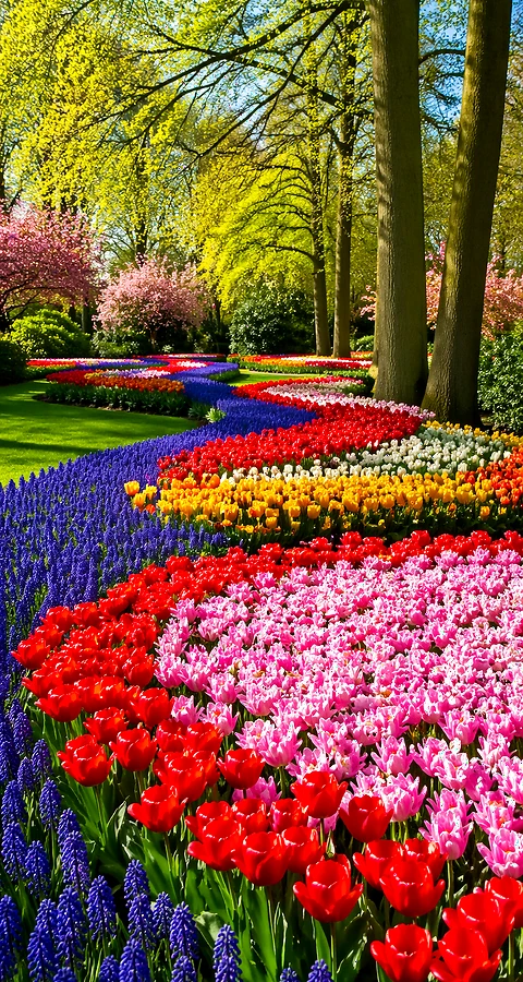 iPhone Hintergrundbilder 4K – Bunte Frühlingsblumen kostenlos