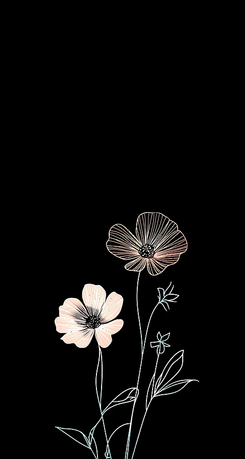 iPhone Hintergrundbilder 4K – Minimalistische Blumen Aesthetic