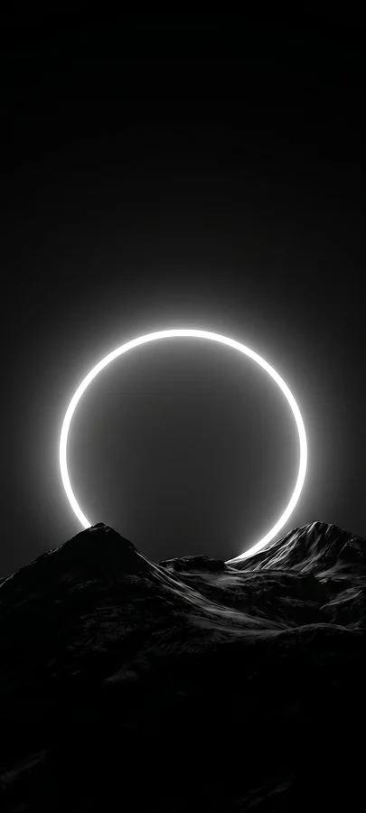 Leuchtende Sonnenfinsternis – Futuristisches Handy Hintergrundbild in 4K