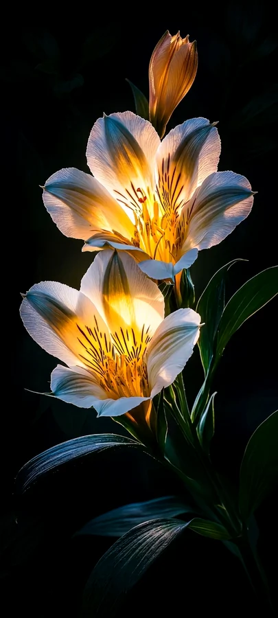 Leuchtende Weiße Lilien Hintergrundbild – Elegantes Blumen Wallpaper in 4K