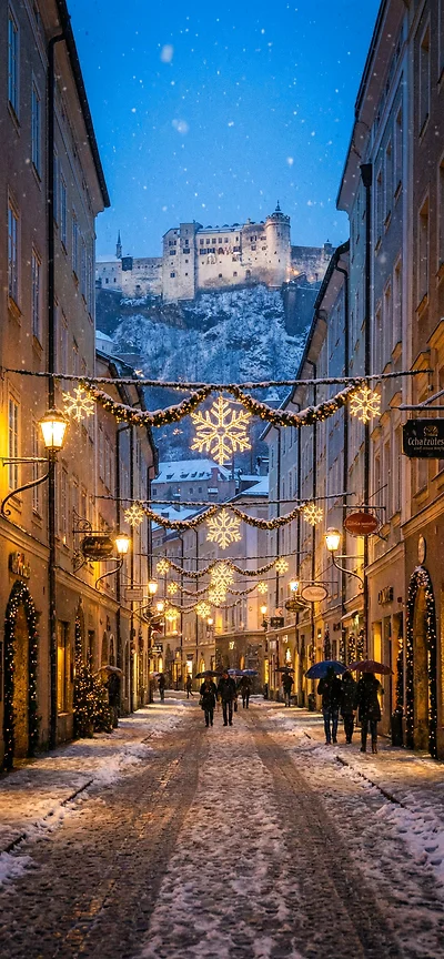 Eine Nacht voller Magie: Salzburg unter dem Sternenzelt als Handy-Wallpaper