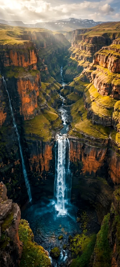 Majestätischer Canyon Wasserfall Hintergrundbilder
